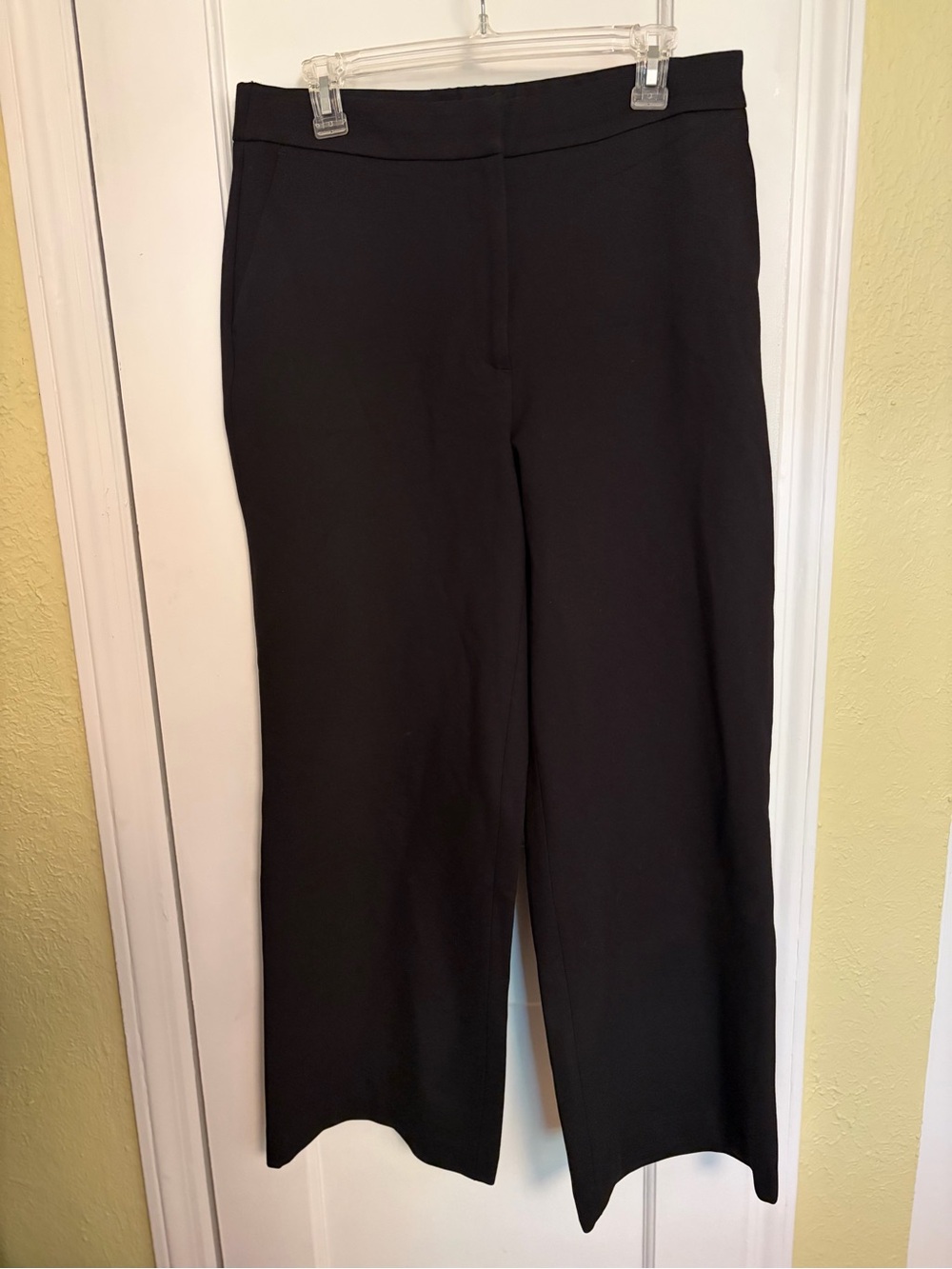 Quince Ultra-Stretch Ponte Trouser Straight Leg Ponte Trousers Black Size 14 NWT